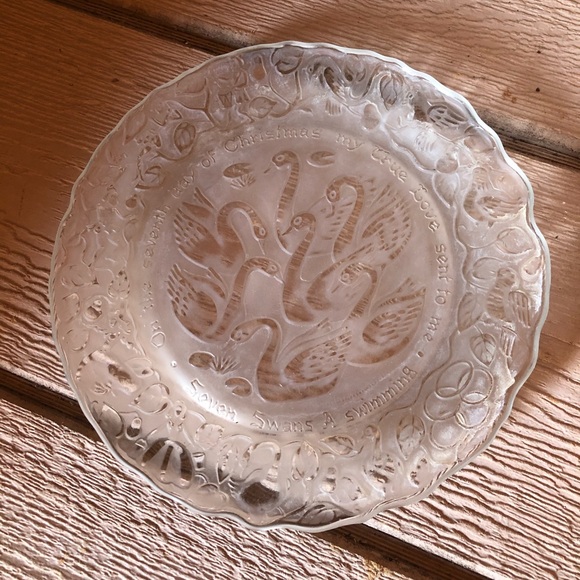Vintage Imperial Seven Swans Christmas Plate